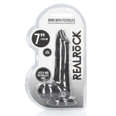 REALISTIC DILDO WITH BALLS 7" 17 CM BLACK